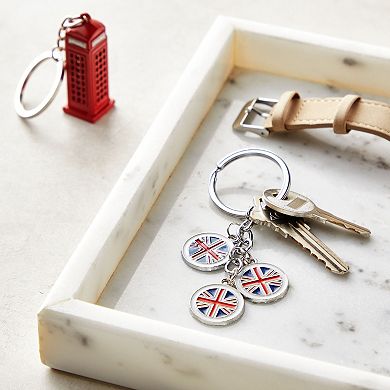 6 Pcs England UK London Keychains, British Souvenir Gift, Metal Key Rings
