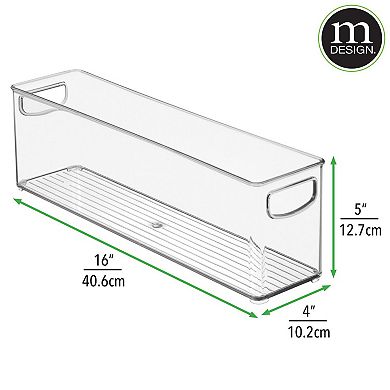 mDesign Plastic Long Stackable Storage Bin, Handles for Nursery, 2 Pack