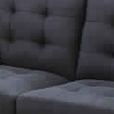 Linen Fabric 2 Pieces Sofa Set In Dark Gray