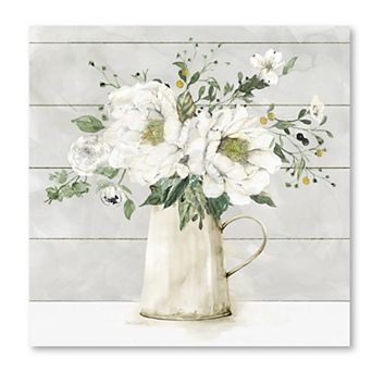 Courtside Market White Farmhouse Bouquet Canvas Wall Art