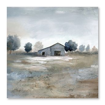 Courtside Market Blue Barn Field Canvas Wall Art
