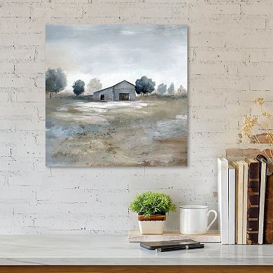 Courtside Market Blue Barn Field Canvas Wall Art