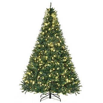 7ft Pre-lit Artificial Christmas Tree Spruce Hinged 700 Leds Lights Decorations