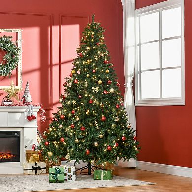 7ft Pre-lit Artificial Christmas Tree Spruce Hinged 700 Leds Lights Decorations