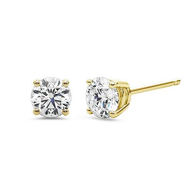 Made For You 10k Gold 1/10 Carat T.W. Certified Lab Grown Diamond Stud Earrings