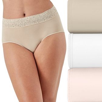 Bali 3-Pack Modern Seamless Lace Trim Brief Underwear DFMLB3
