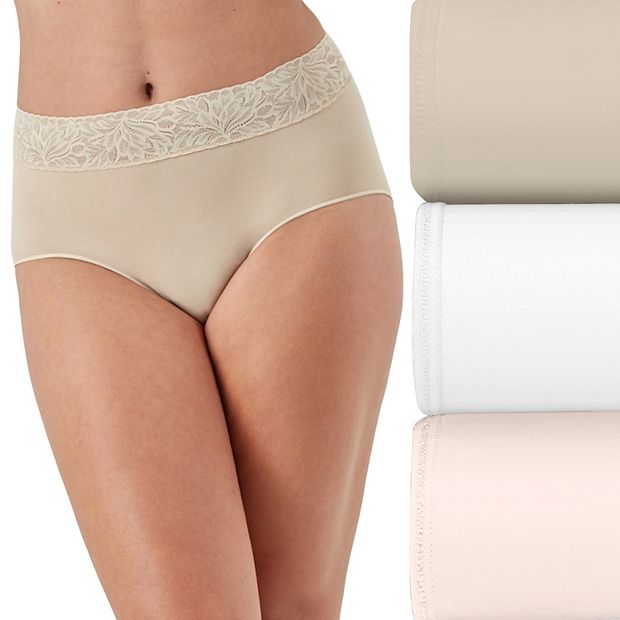 Bali® 3-Pack Modern Seamless Lace Trim Brief Underwear Set DFMLB3