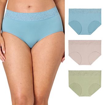 Bali 3-Pack Modern Seamless Lace Trim Brief Underwear DFMLB3