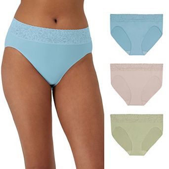 Bali 3-Pack Modern Seamless Lace Trim Hi Cut Underwear DFMLB3