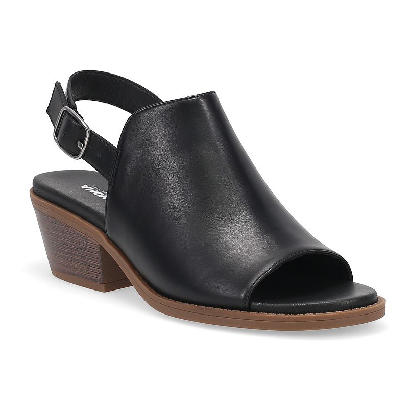 A black and brown sandal