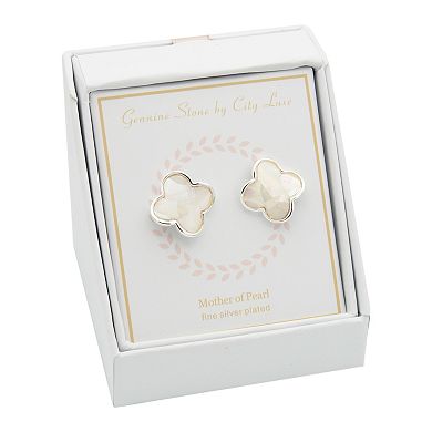 City Luxe Mother-of-Pearl Clover Stud Earrings