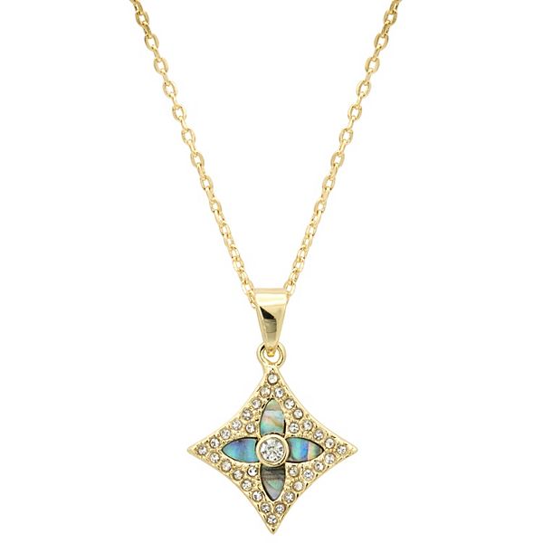Abalone Cubic Zirconia Pendant Necklace Set main image 1