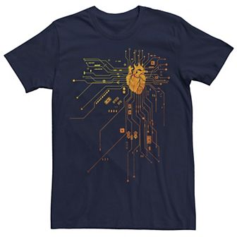 Men's Support Life Heart Circuits Graphic Tee