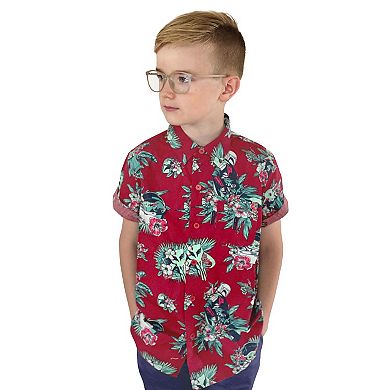 Boys The Mandalorian Grogu Floral Bouquet Button-Up Graphic Tee