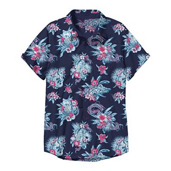 Boys Star Wars R2-D2 Millennium Falcon Floral Bouquet Button-Up Graphic Tee