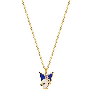 Sanrio Kuromi Enamel and Pink Simulated Crystal Pendant Necklace