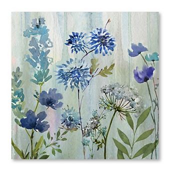 COURTSIDE MARKET Blue Flowers Canvas Wall Art