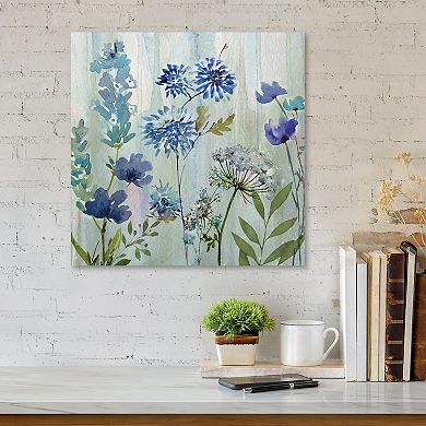 COURTSIDE MARKET Blue Flowers Canvas Wall Art
