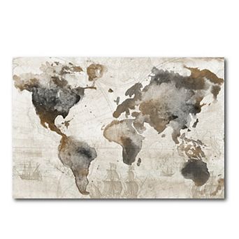 COURTSIDE MARKET Antique Map Canvas Wall Art