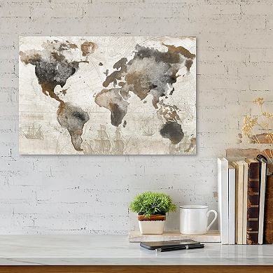 COURTSIDE MARKET Antique Map Canvas Wall Art
