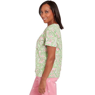 Petite Alfred Dunner Short Sleeve Octopus Top