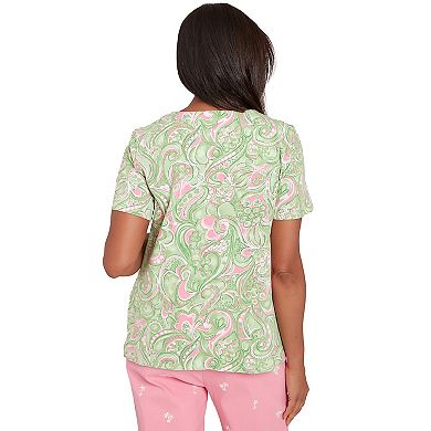 Petite Alfred Dunner Short Sleeve Octopus Top