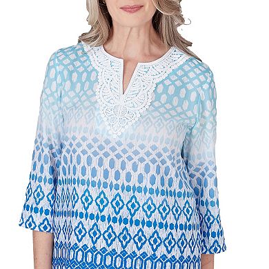 Petite Alfred Dunner Ombre Diamond Print Tunic