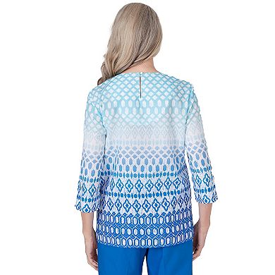 Petite Alfred Dunner Ombre Diamond Print Tunic