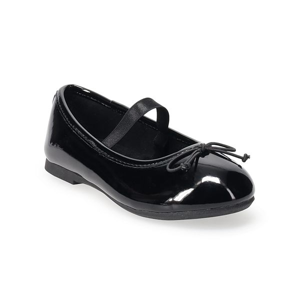 Jumping Beans® Juniee Toddler Girls' Ballet Flat Shoes - Black Pat (10 T)