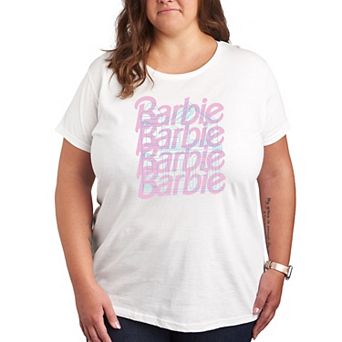 Plus Size Barbie Logo House Stacked Graphic Tee