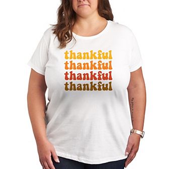Plus Size Thankful Stacked Short Sleeve Graphic Tee