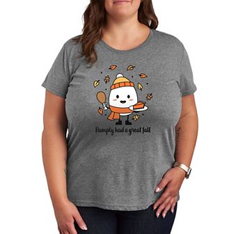 Plus Size Humpty Had A Great "Fall" Short Sleeve Graphic Tee