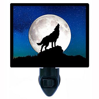 Howling Wolf. Wolves Decorative Photo Night Light.