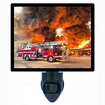 Decorative Photo Night Light. Fire In Progress.