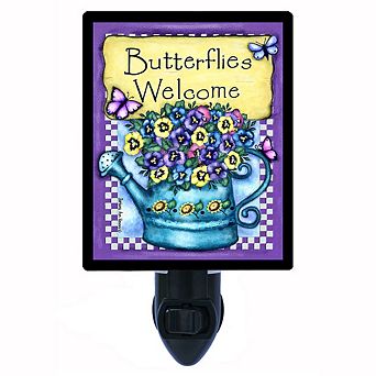 Butterflies Welcome. Decorative Photo Night Light.