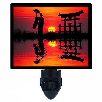 Geisha Sunset. Asian Decorative Photo Night Light.