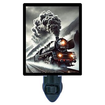 Journey Through the Mist Night Light Steam Train Railroad Vintage Decor Lamp + Free Insert