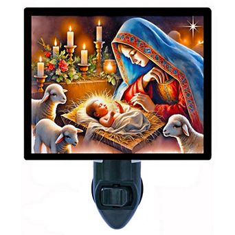 Holy Night Night Light Nativity Scene Religious Christmas Decor Lamp + Free Insert