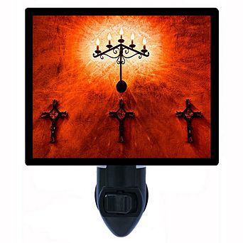 Three Crosses. Religious Decorative Photo Night Light.