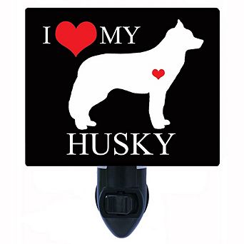 I Heart My Husky. Dog Decorative Photo Night Light.