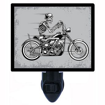 Skeleton Ride. Motorcycle Decorative Photo Night Light.