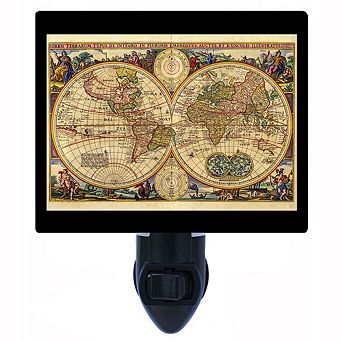 Old World. Vintage Map Decorative Photo Night Light.