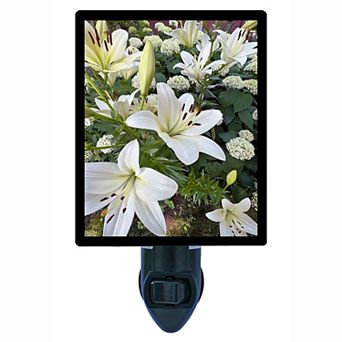 Decorative Photo Night Light. White Lilies.