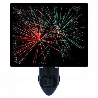 Fireworks Revisited. Patriotic Decorative Photo Night Light.