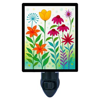 Dancing Petals Colorful Wildflower Night Light with Free Insert