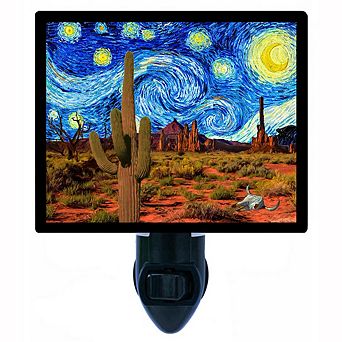 Southwest Starry Night. Van Gogh Decorative Photo Night Light.