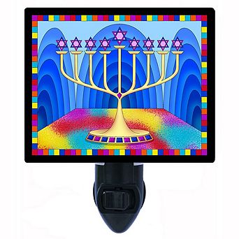 Star Menorah. Jewish Decorative Photo Night Light.