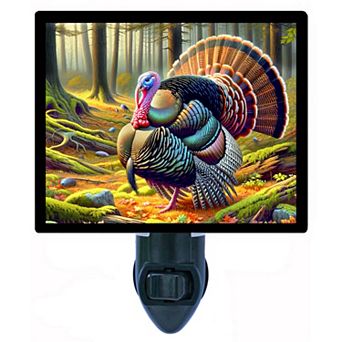 Turkey Night Light Autumn Woodland Wildlife Scene Home Décor + Free Insert