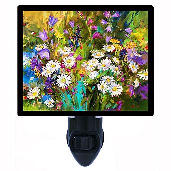 Flowers In Oil. Decorative Photo Night Light.