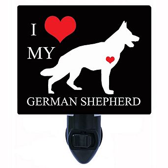 I Heart My German Shepherd. Dog Decorative Photo Night Light.